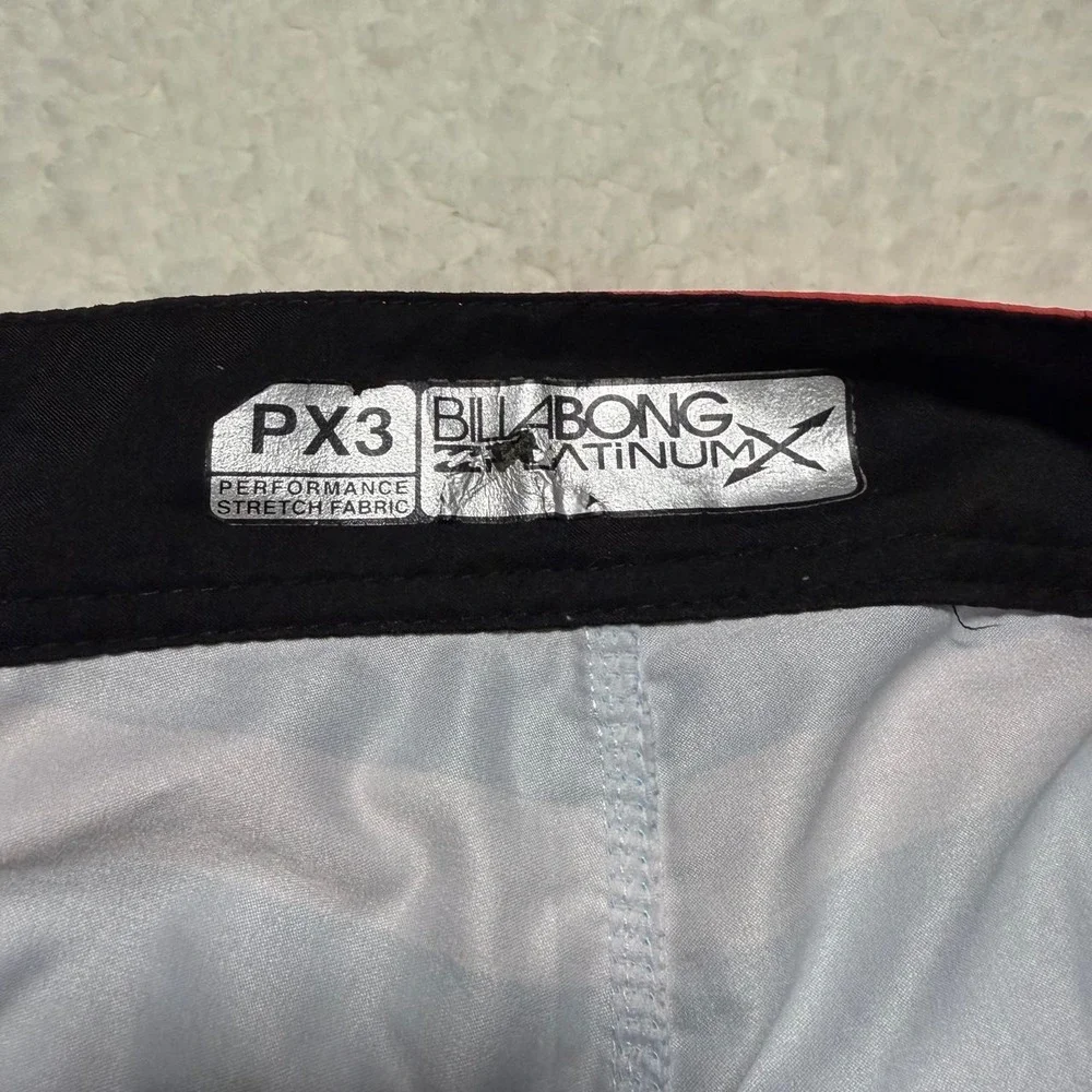 Billabong Platinum X PX3 Board Shorts Mens 32 Teal White Striped AD011-507